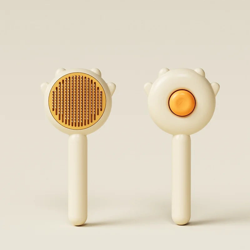 猫・犬兼用やさしい毛取りブラシ｜ワンプッシュで簡単お手入れ