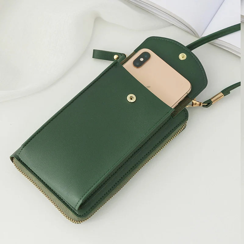 シンプルで多機能なレディース携帯ポシェットバッグ